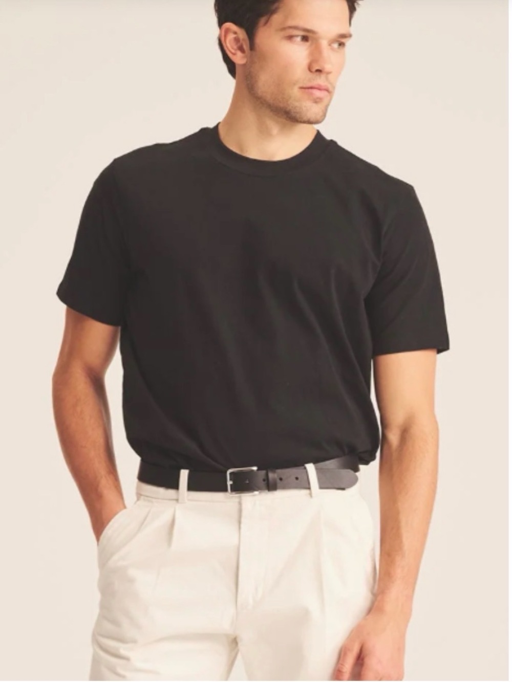 NAADAM Black Short-Sleeve Crewneck T-Shirt